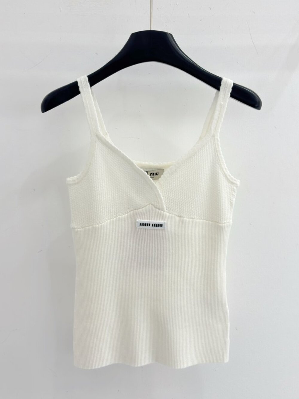 Miu Miu Ribbed Knit Cami Tank Top